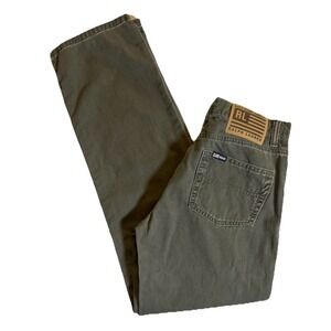 Vintage Y2K Polo Jean Co Women's Saturday Jean Dark Green Denim‎ Straight Size 2